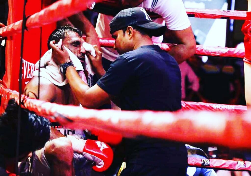 Roshan Nathanial during international boxing activities