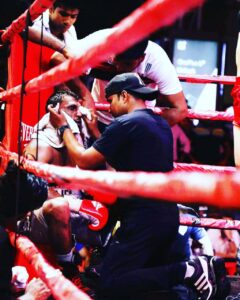 Roshan Nathanial during international boxing activities