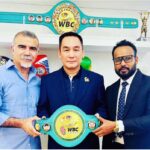 Roshan Nathanial at the WBC Cares Charity Showdown in Melbourne