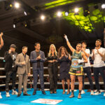 Roshan Nathanial coaching young boxing participants in Australia